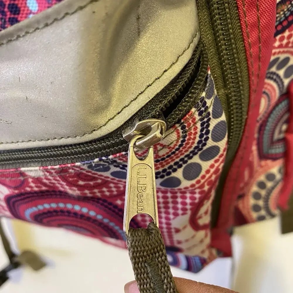 LL Bean Deluxe Book Pack Backpack Pink Swirl Kids School Travel Camping Hike Bag - Picture 6 of 12